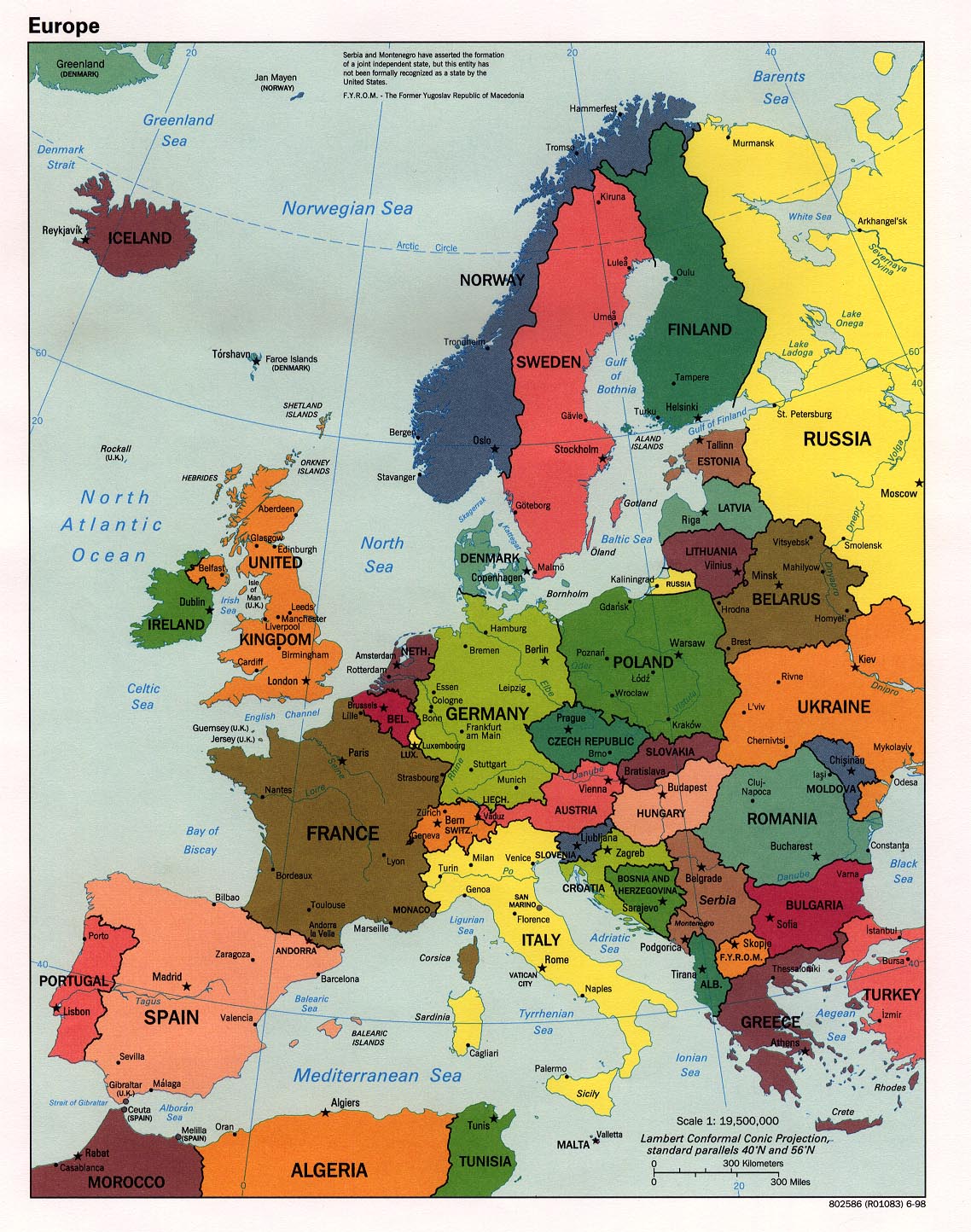 Maps Of Europe Map Of Europe In English Political Administrative 