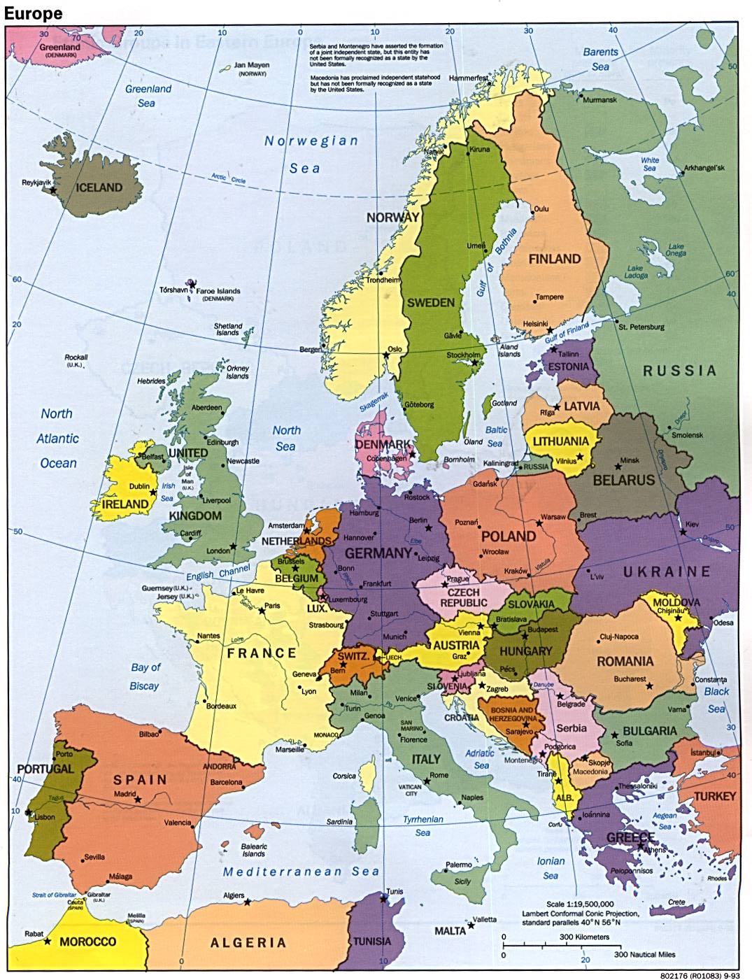 Maps Of Europe Map Of Europe In English Political Administrative 