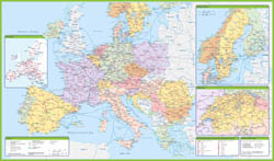 Large detailed map of railroads of Europe.