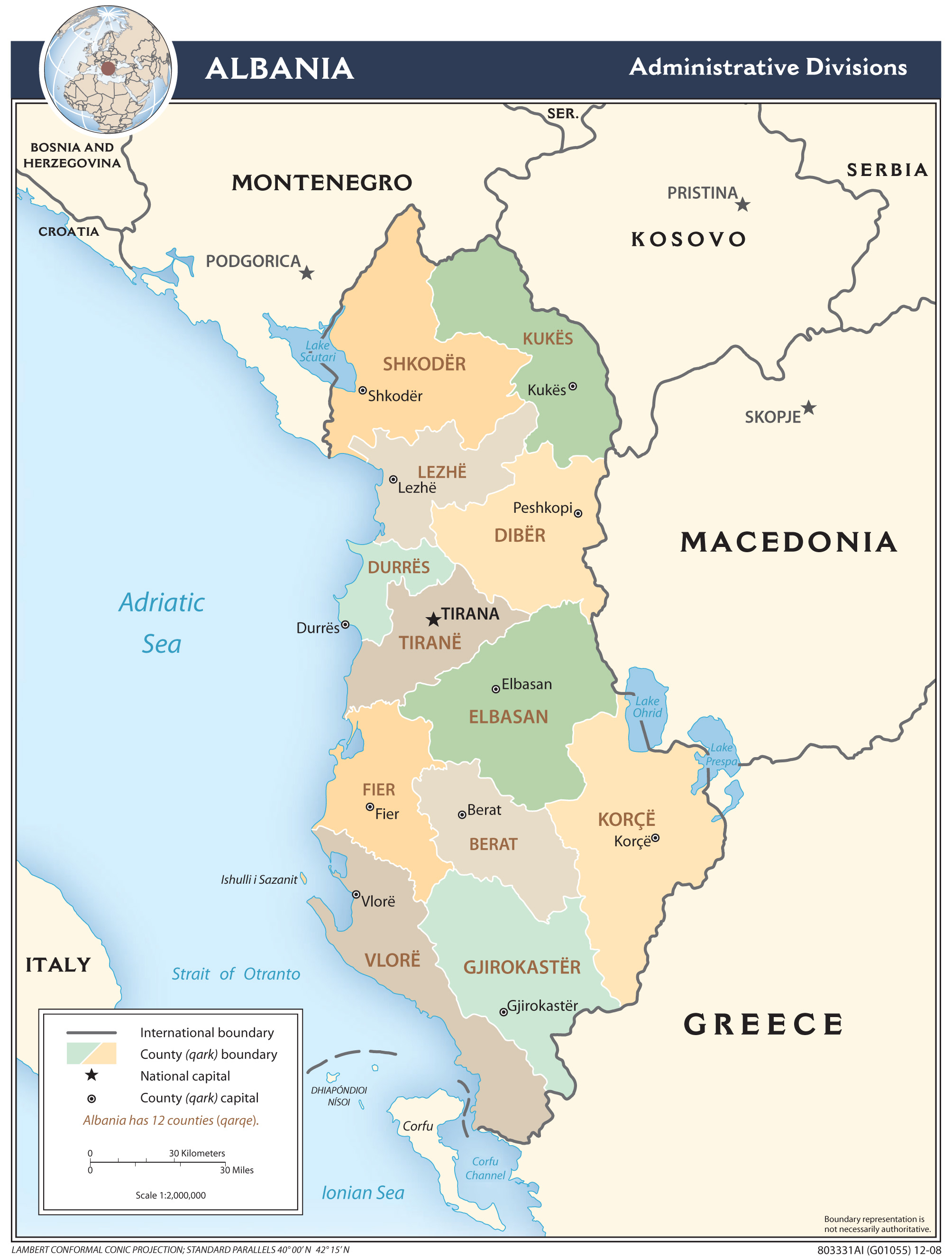 Albania Map Europe