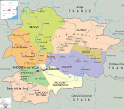 Political map of Andorra.