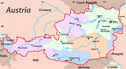 Administrative map of Austria.