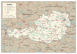 Large political and administrative map of Austria.