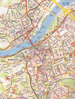 Road map of linz city center.