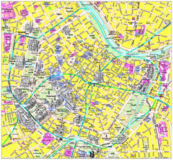 Detailed tourist map of Vienna city center.