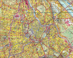 Map of center Vienna city.