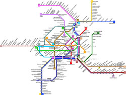 Public transportation map of Vienna city.