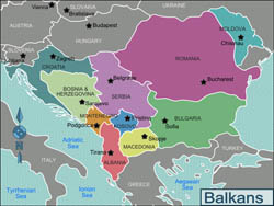 Large regions map of Balkans.