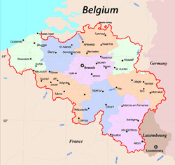 Detailed administrative map of Belgium.