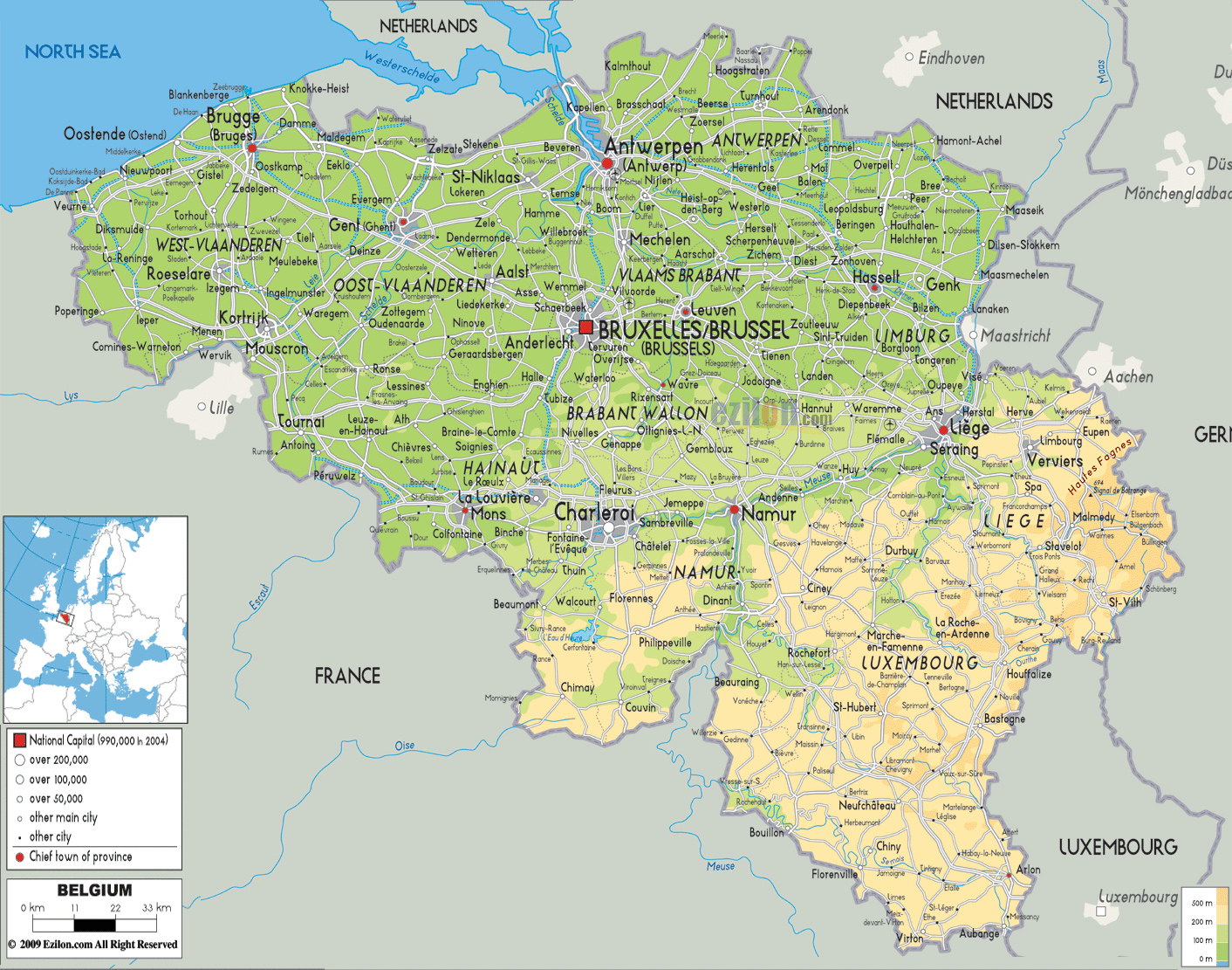 Maps Of Belgium Detailed Map Of Belgium In English Tourist Map Of 