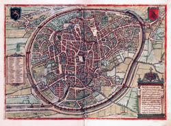 Large detailed medieval map of Brussels city.