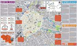 Large detailed tourist map of Brussels city center.