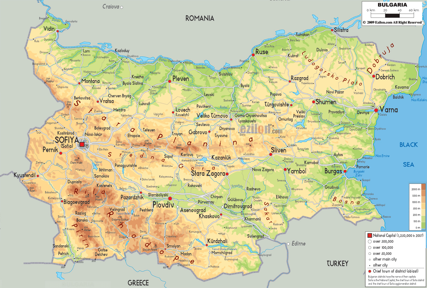Maps of Bulgaria | Detailed map of Bulgaria in English | Tourist map