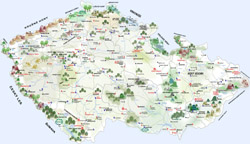 Detailed castles map of Czech Republic.