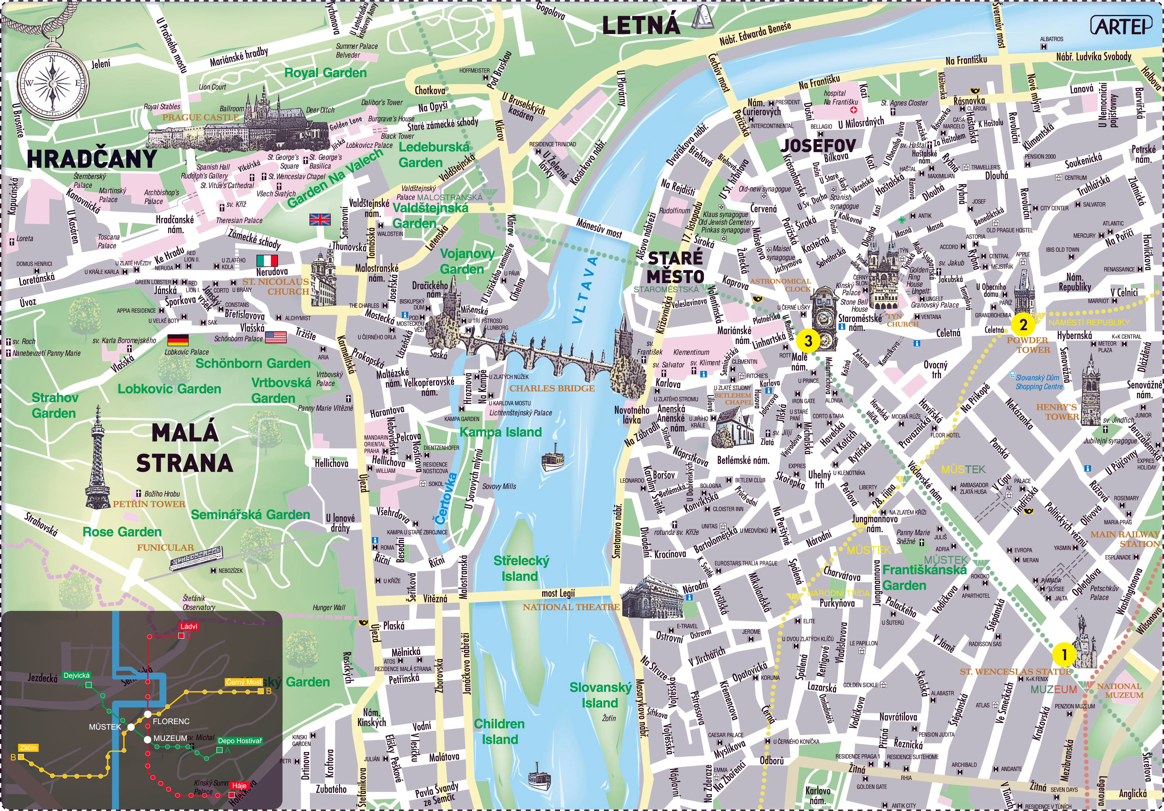 Maps Of Prague Detailed Map Of Prague In English Maps Of Prague Czech Republic Tourist