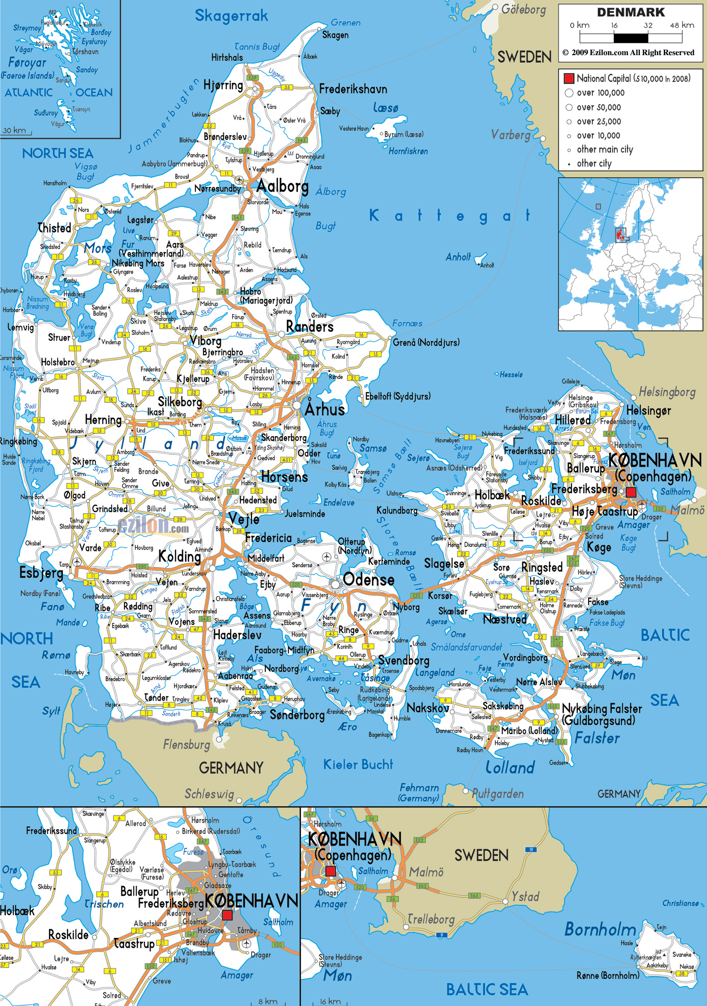 Maps of Denmark | Detailed map of Denmark in English | Tourist map of