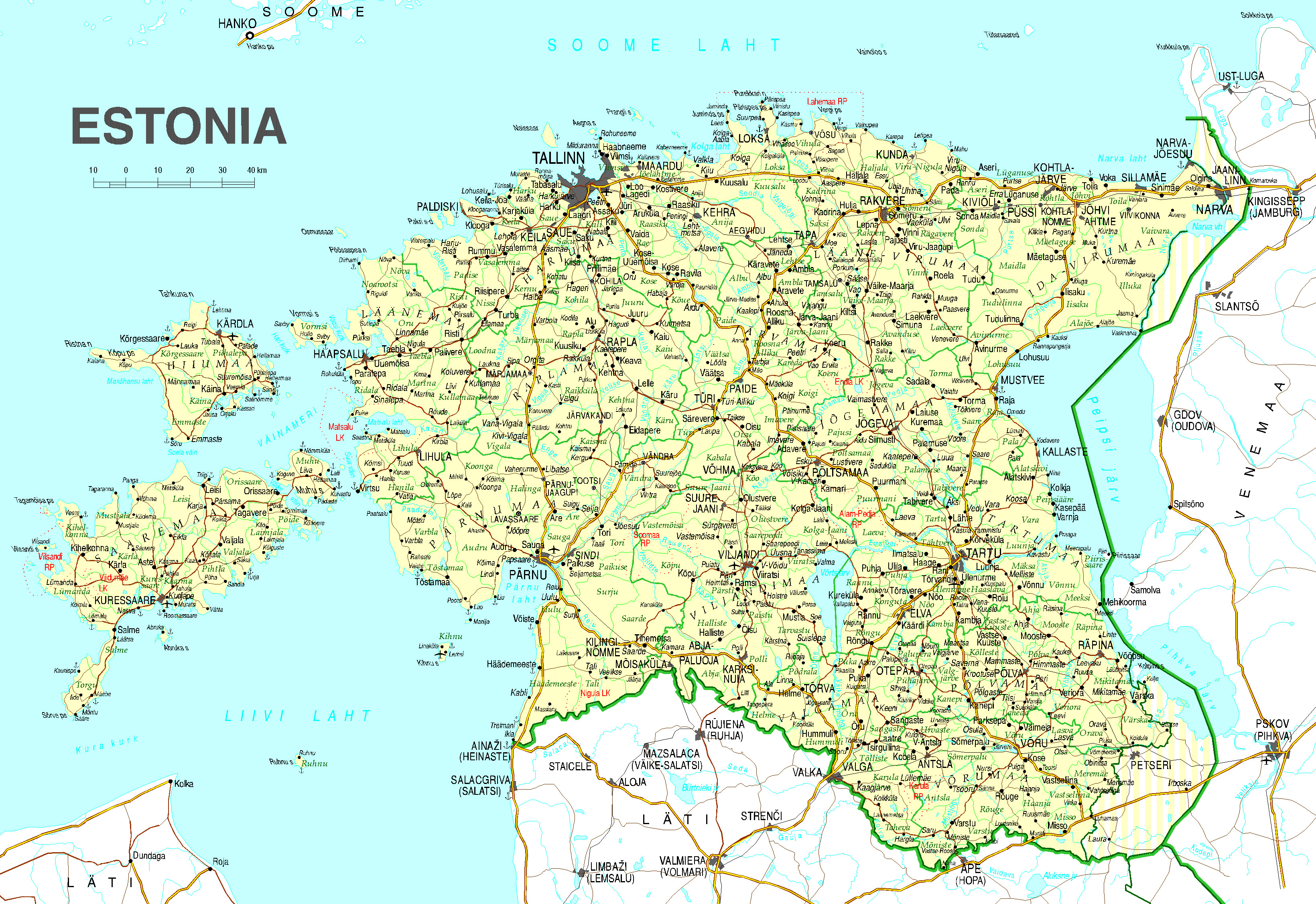 Maps Of Estonia Detailed Map Of Estonia In English Tourist Map Of 