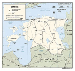 Political map of Estonia.