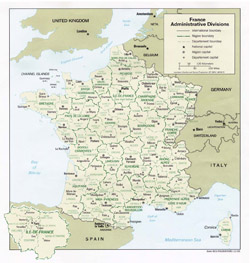 France administrative map.