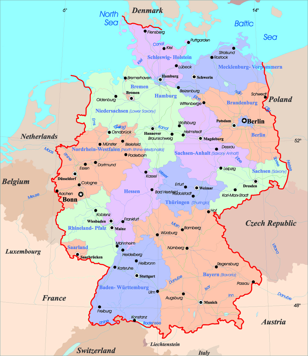 Maps of Germany | Detailed map of Germany in English | Tourist map of ...