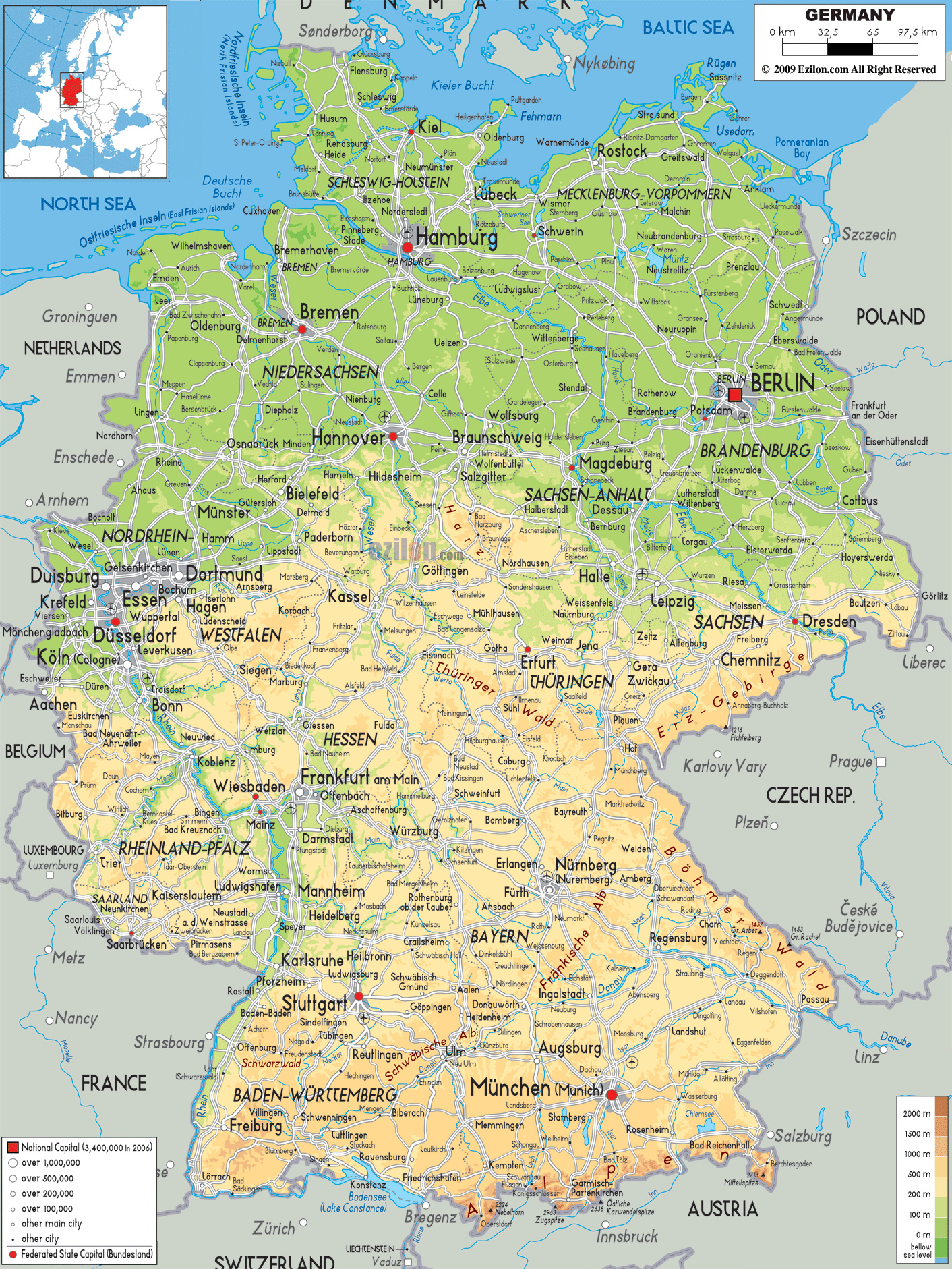Maps of Germany Detailed map of Germany in English Tourist map of