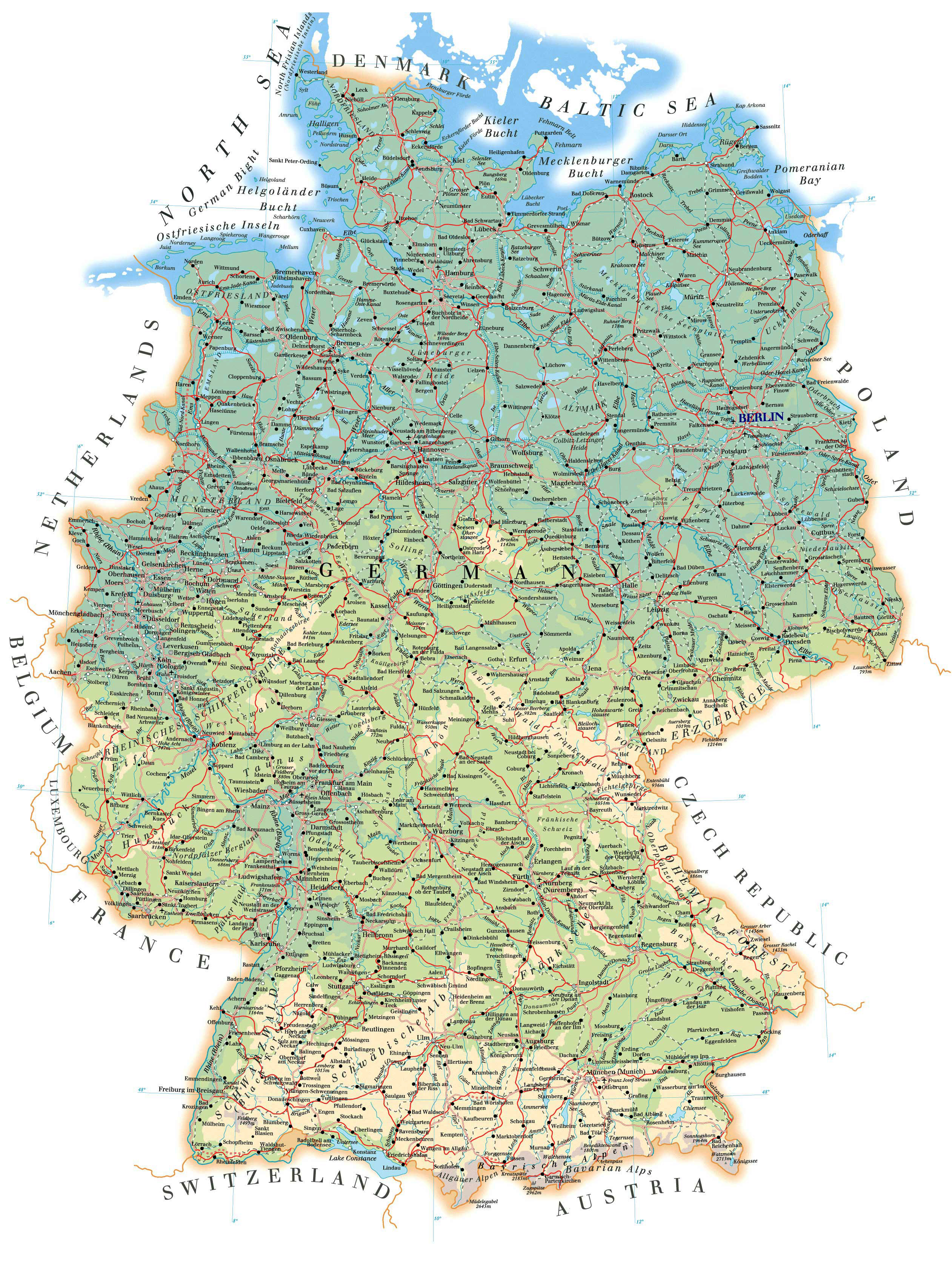 Maps Of Germany Detailed Map Of Germany In English Tourist Map Of 