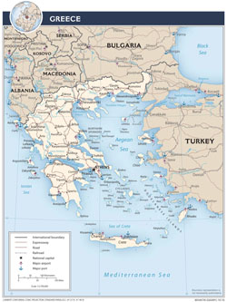 Large political map of Greece.