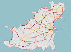 Road map of Guernsey.