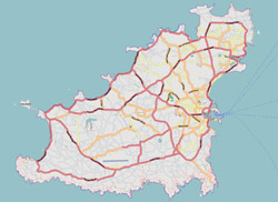 Road map of Guernsey.