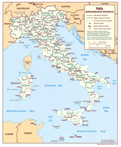 Administrative map of Italy.
