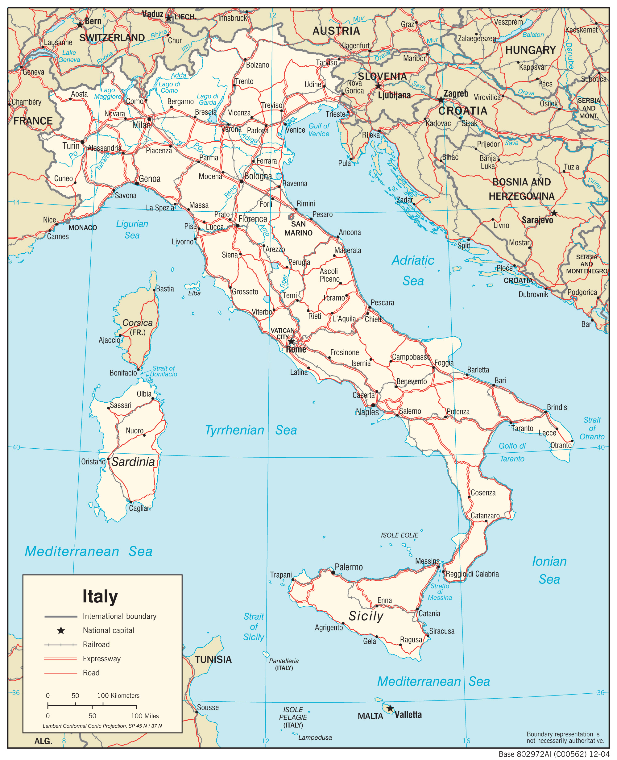 Maps of Italy  Detailed map of Italy in English  Tourist map of Italy  Road map of Italy 