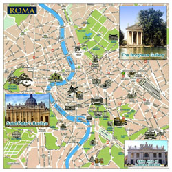 Tourist map of Rome city.