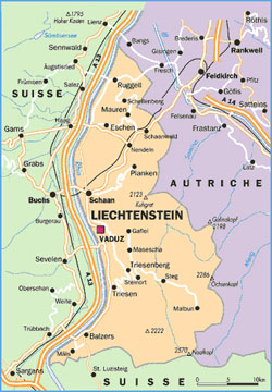 Small political map of Liechtenstein.