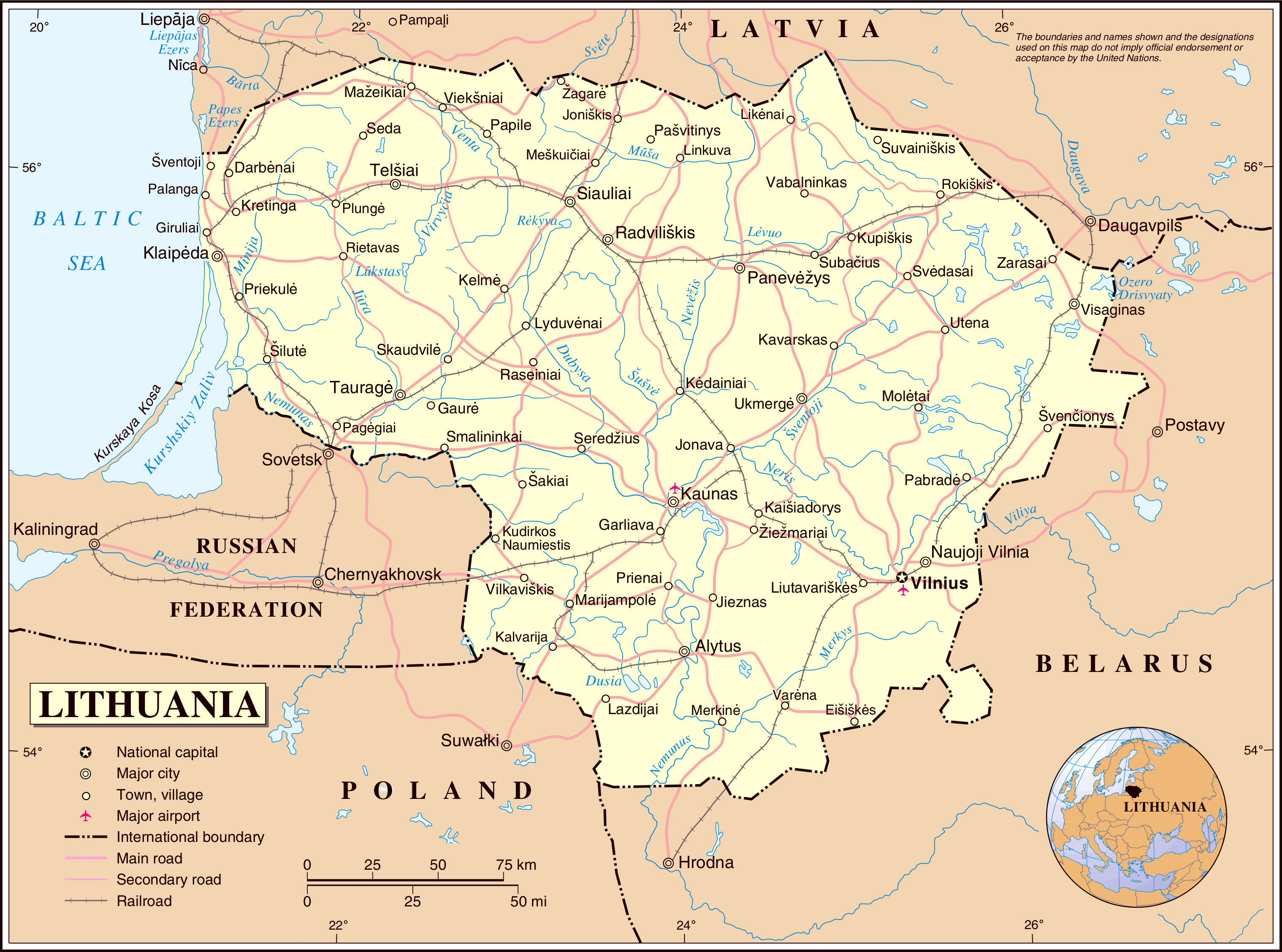 Maps Of Lithuania Detailed Map Of Lithuania In English Tourist Map Maps Of Lithuania Detailed Map Of Lithuania In English Tourist Map
