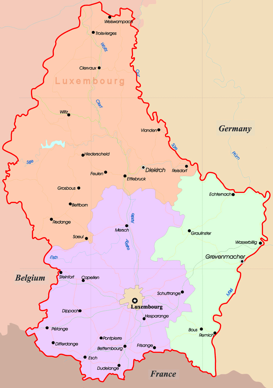 Maps of Luxembourg | Detailed map of Luxembourg in English | Tourist