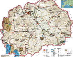 Tourist map of Macedonia.