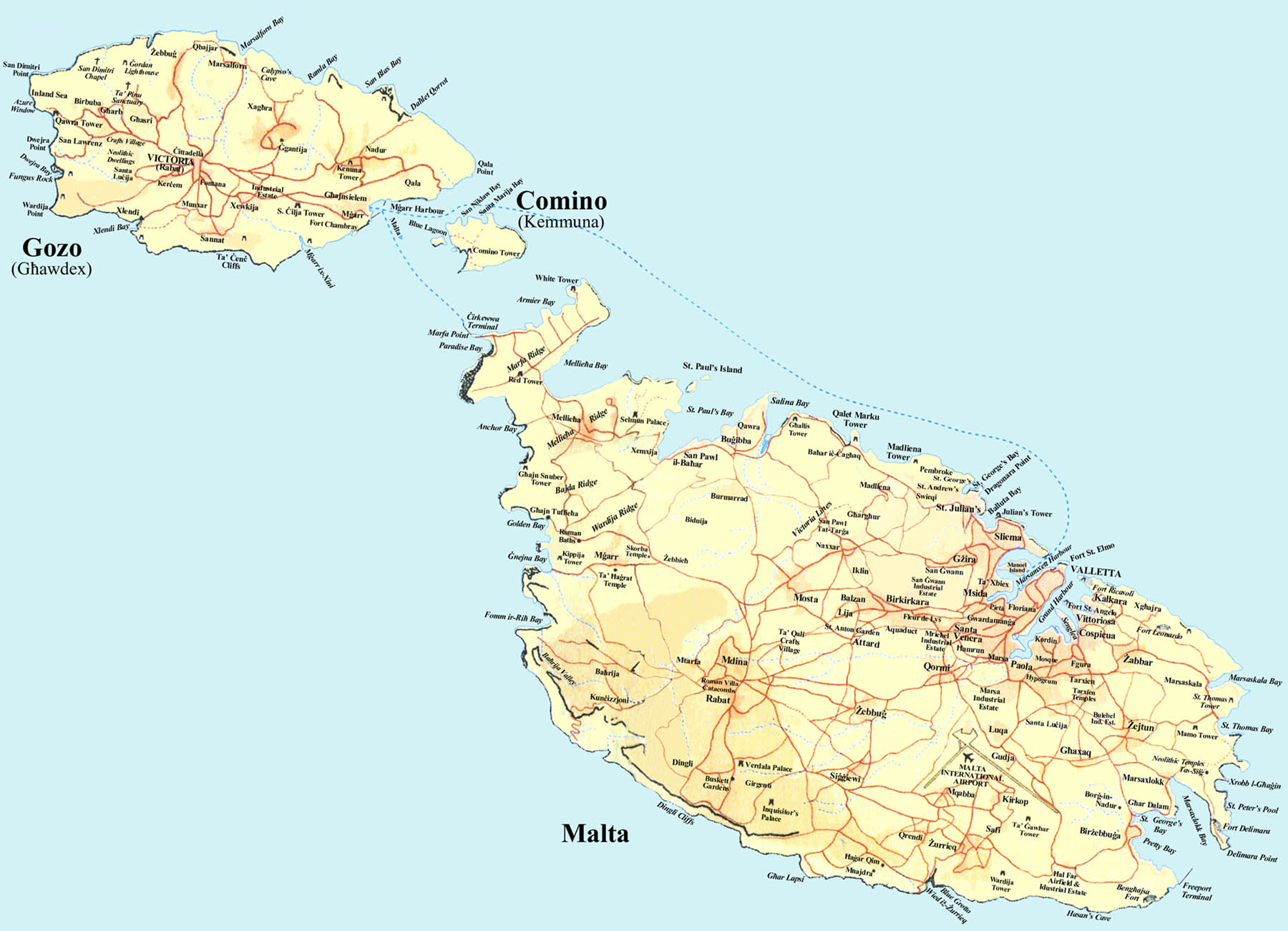 Maps Of Malta Detailed Map Of Malta In English Tourist Map map Of 