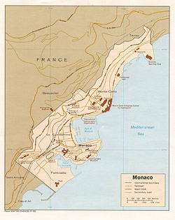 Political map of Monaco.
