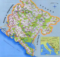 Map of Montenegro.