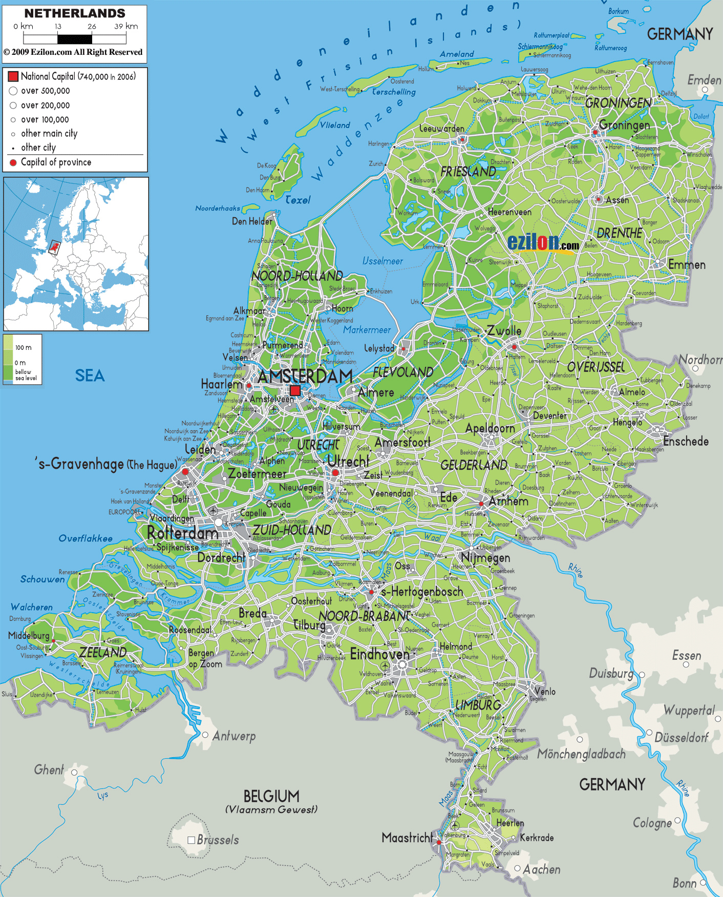 Maps of Holland | Detailed map of Holland in English | Tourist map of