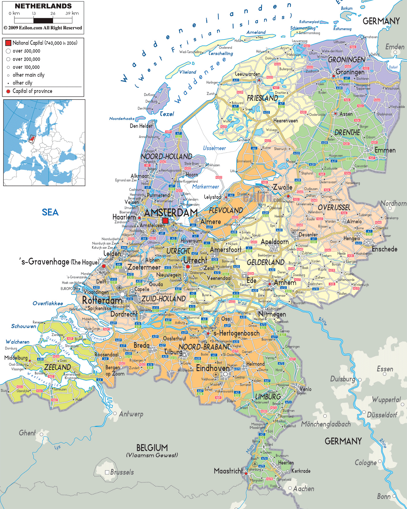 Maps of Holland | Detailed map of Holland in English | Tourist map of