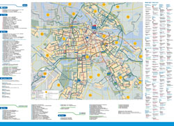 Large detailed public transport map of Amsterdam city.