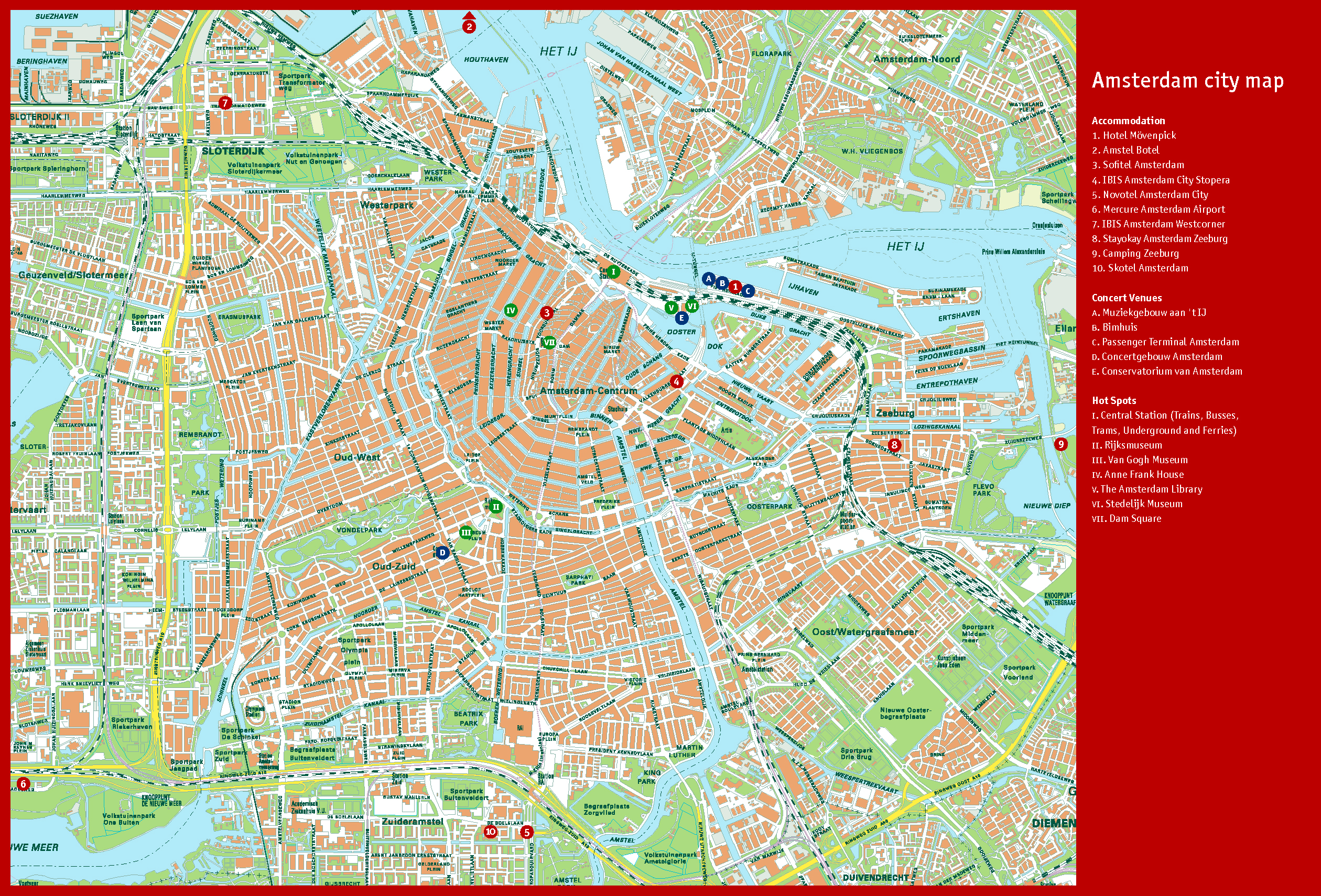 Maps of Amsterdam | Detailed map of Amsterdam in English | Maps of