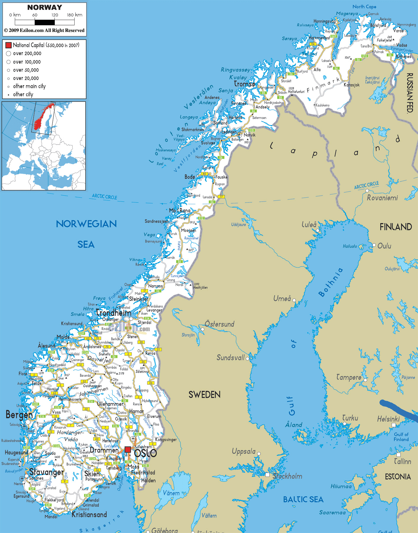 Maps of Norway Detailed map of Norway in English Tourist map of