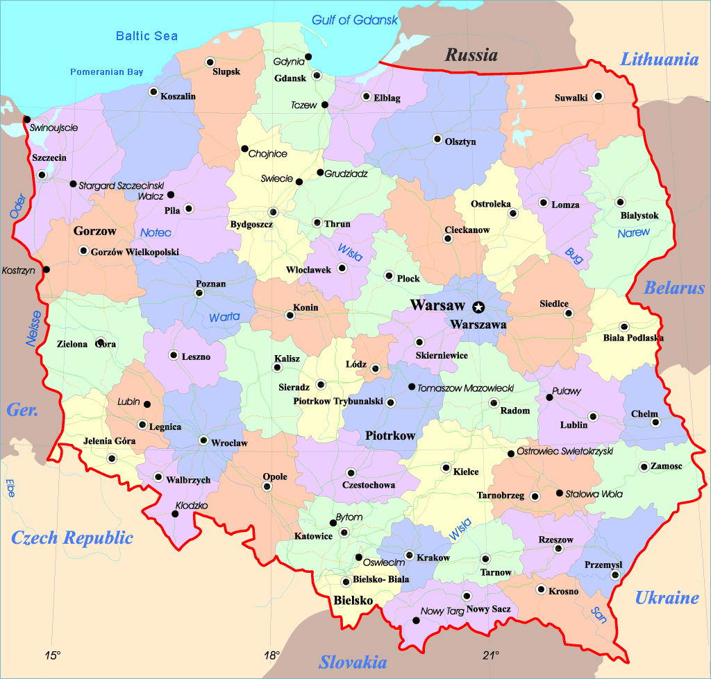 Maps of Poland | Detailed map of Poland in English | Tourist map of