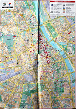 Detailed guide map of Warsaw city.