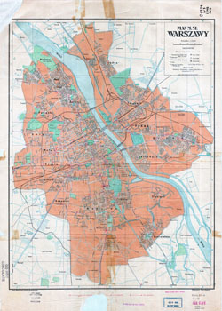 Large scale detailed city plan of Warsaw - 1948.