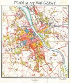 Large scale detailed old city plan of Warsaw - 1924.