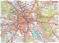 Road map of Warsaw city.