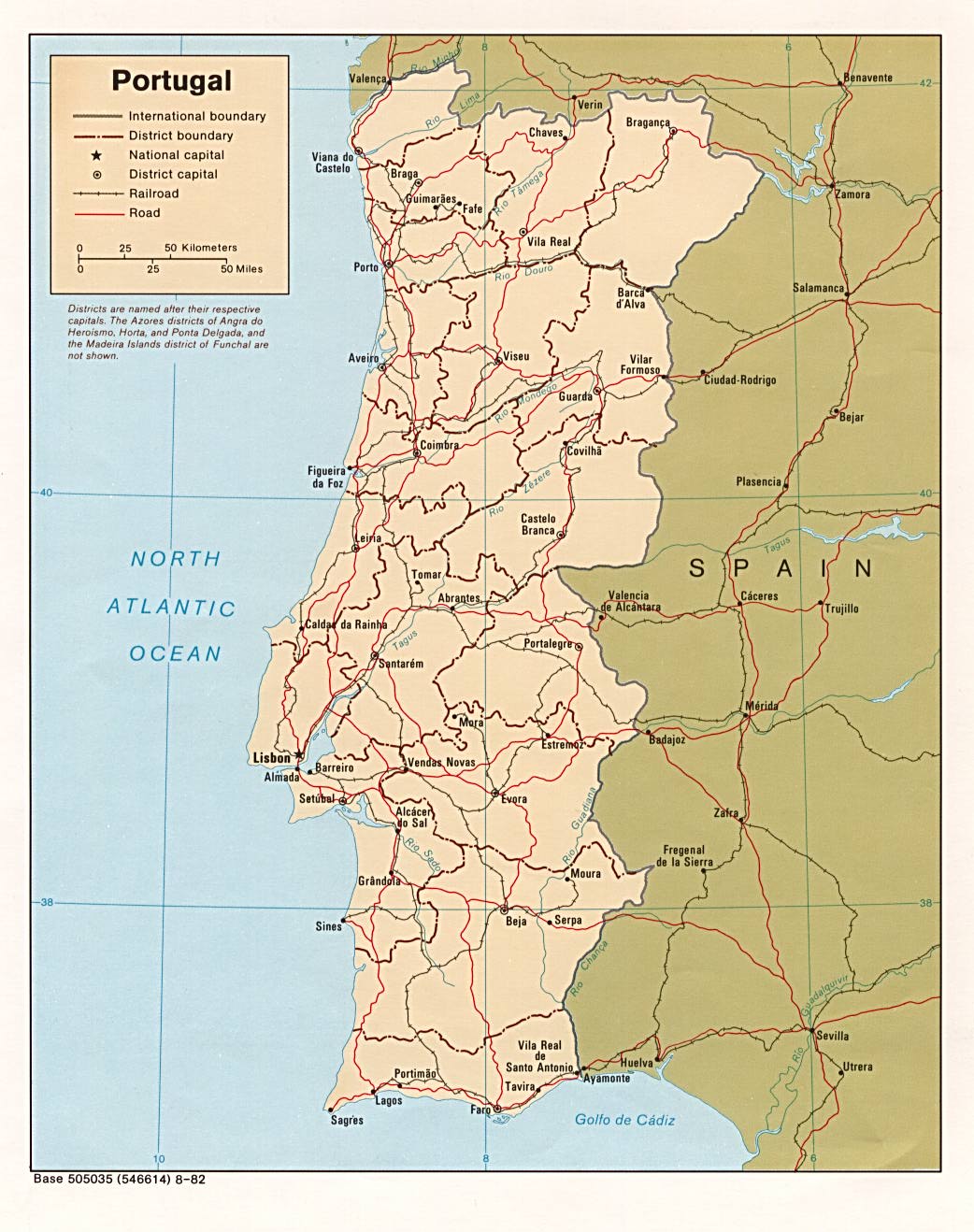 Maps of Portugal, Detailed map of Portugal in English